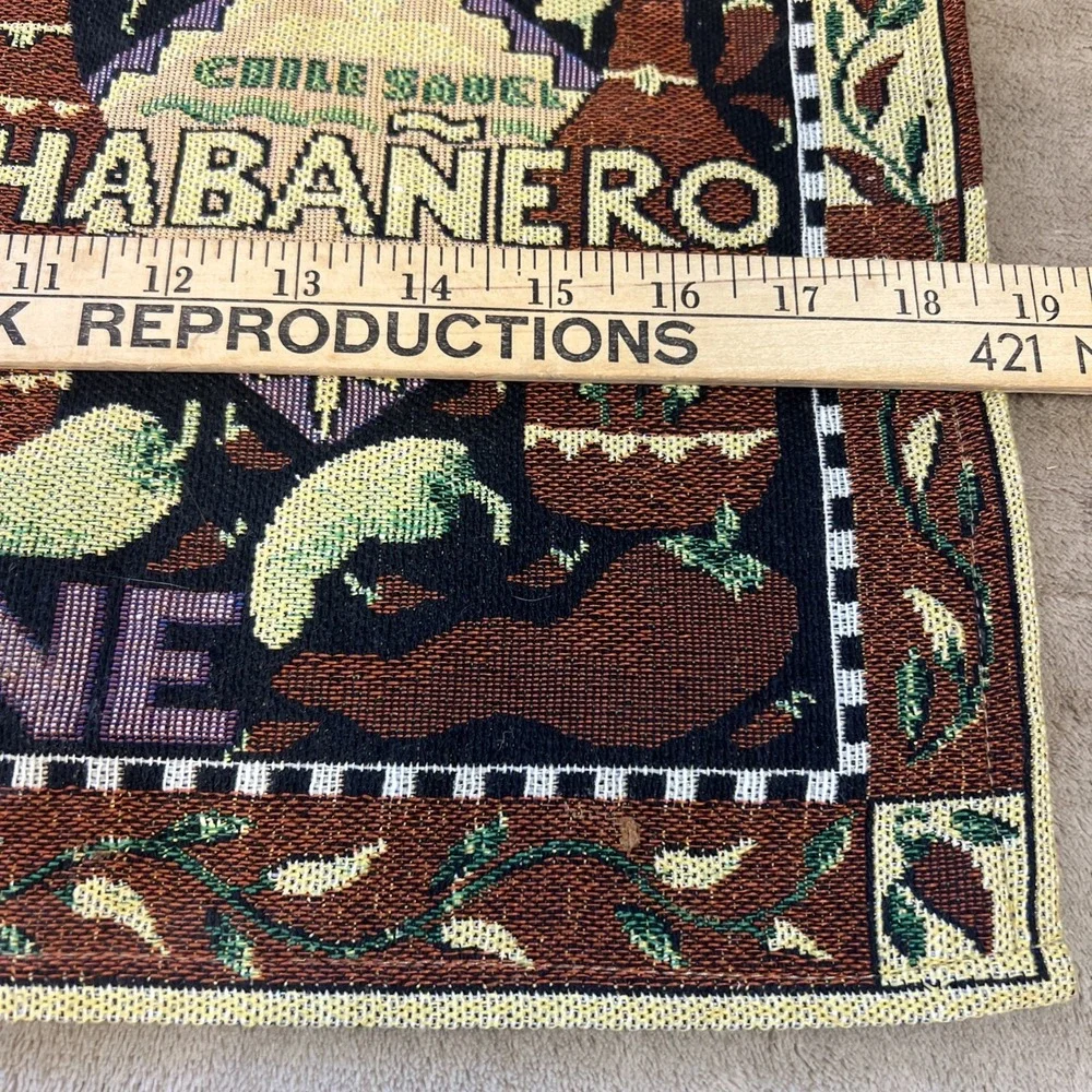 4 Chili Pepper Mexican Tapestry Placemats 18.5x12.5‎ Tabasco Jalapeno Habanero